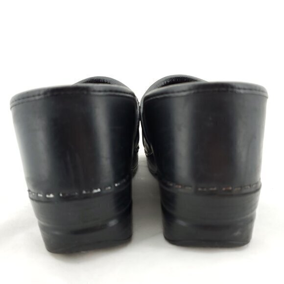 Dansko Black Leather Slip-On Clogs 40/9.5-10 US Black - Picture 5 of 12